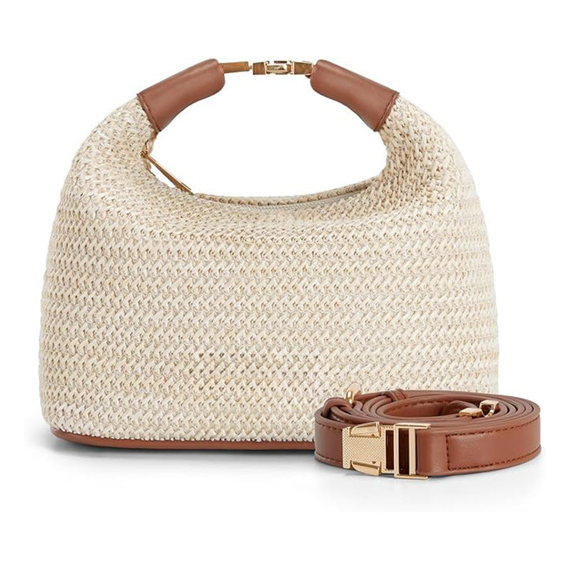 Miss Velora Nerea Straw Shoulder Bag in Beige