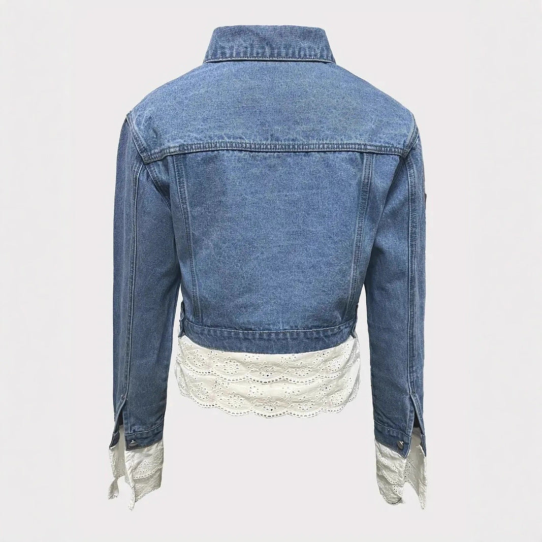 Miss Velora Fiore Lace Denim Jacket, alternate product image 4