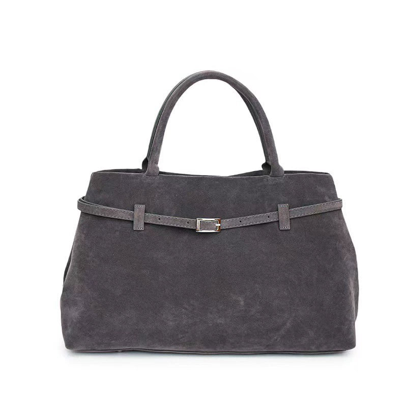 Miss Velora Terra Suede Tote in Grey