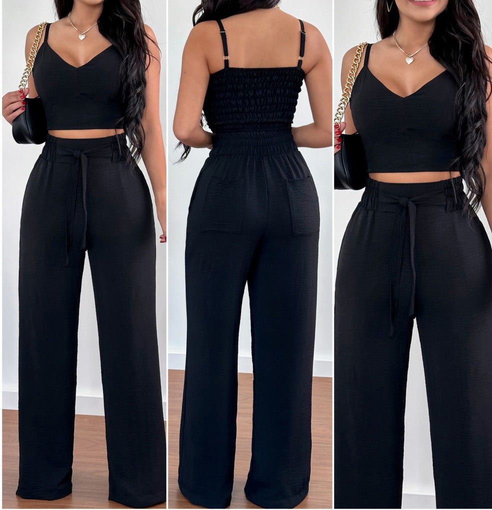 Miss Velora Lucera Pleated Set in Black