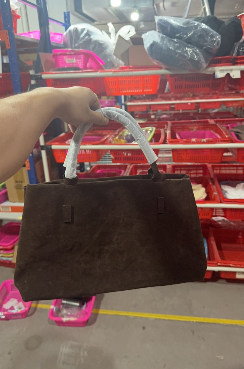 Miss Velora Terra Suede Tote in Coffee