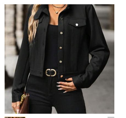 Miss Velora Toscana Cropped Jacket in Black