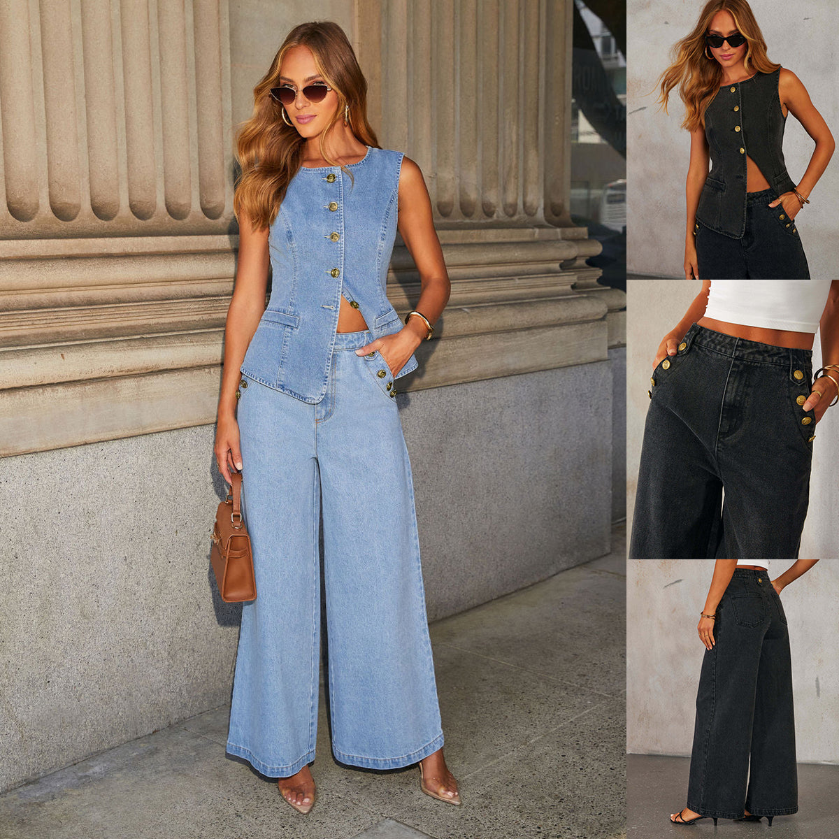 Miss Velora Celia Denim Set, main product image