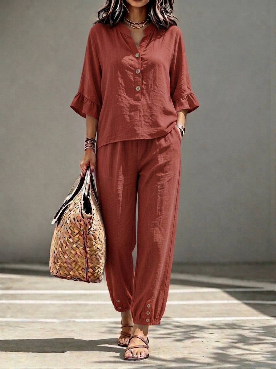 Miss Velora Alessia Set in Brick Red