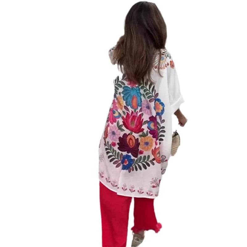 Miss Velora Alba Floral Long Shirt, alternate product image 3
