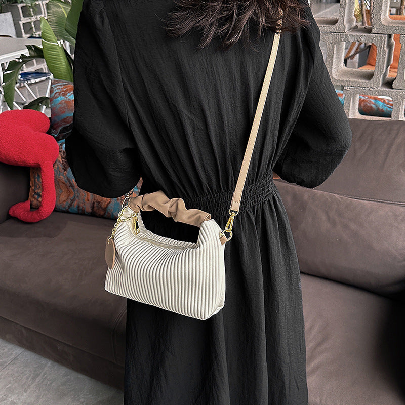 Miss Velora Elara Pleated Bag in White