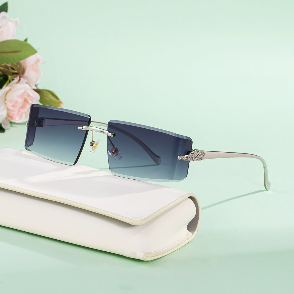 Miss Velora Soleil Crystal Rimless Sunglasses, alternate product image 2