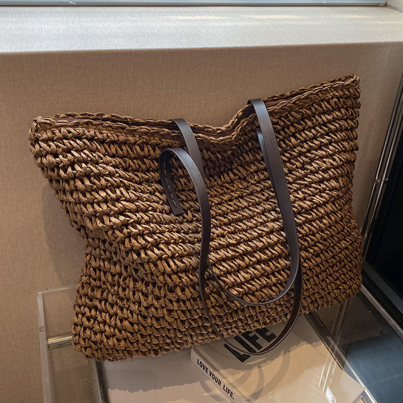 Miss Velora Marbella Woven Tote in Coffee