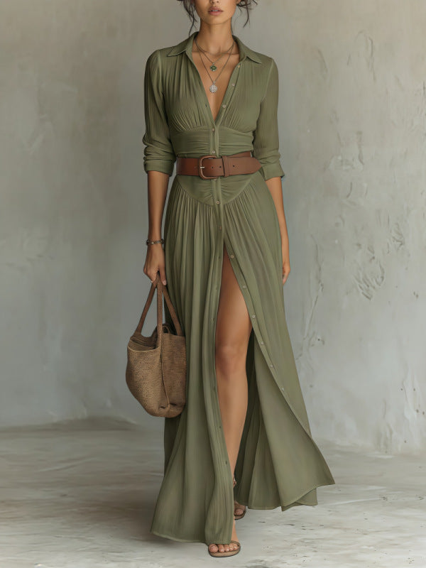 Miss Velora Olivia Maxi Dress in Olive