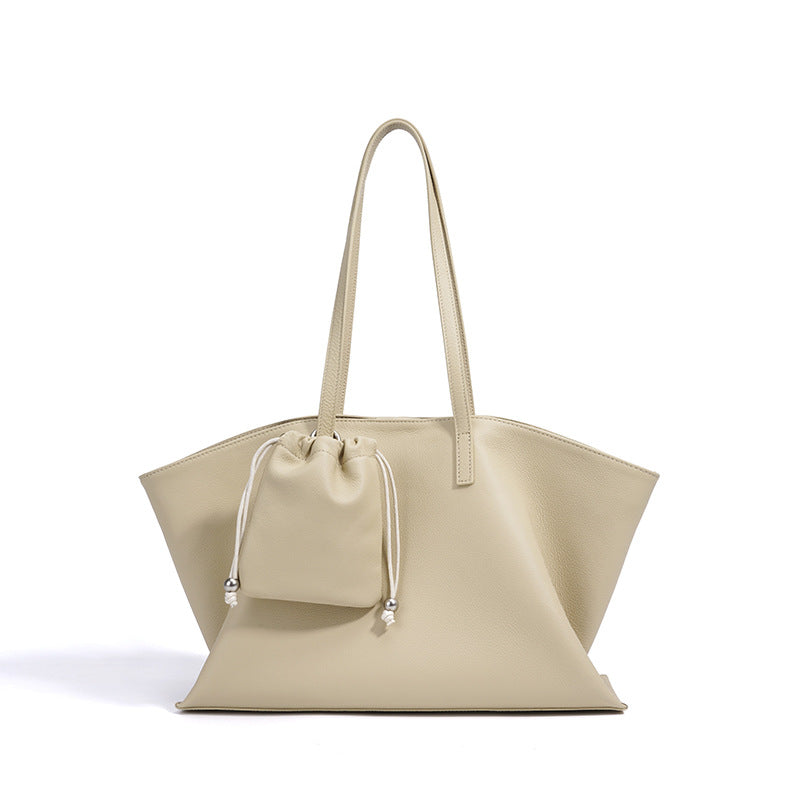 Miss Velora Celeste Leather Tote in Khaki