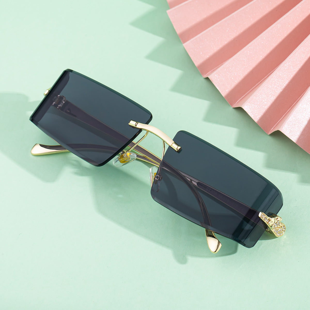 Miss Velora Soleil Crystal Rimless Sunglasses, alternate product image 7