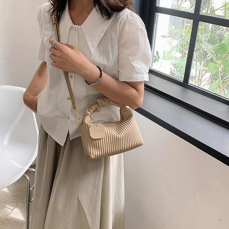 Miss Velora Elara Pleated Bag in Khaki