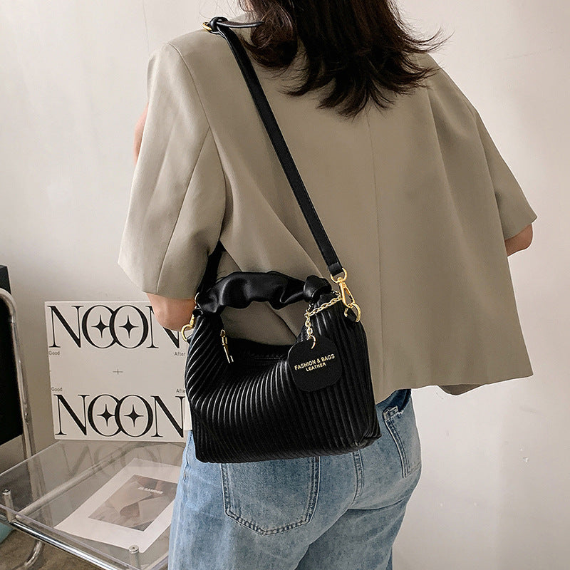 Miss Velora Elara Pleated Bag in Black
