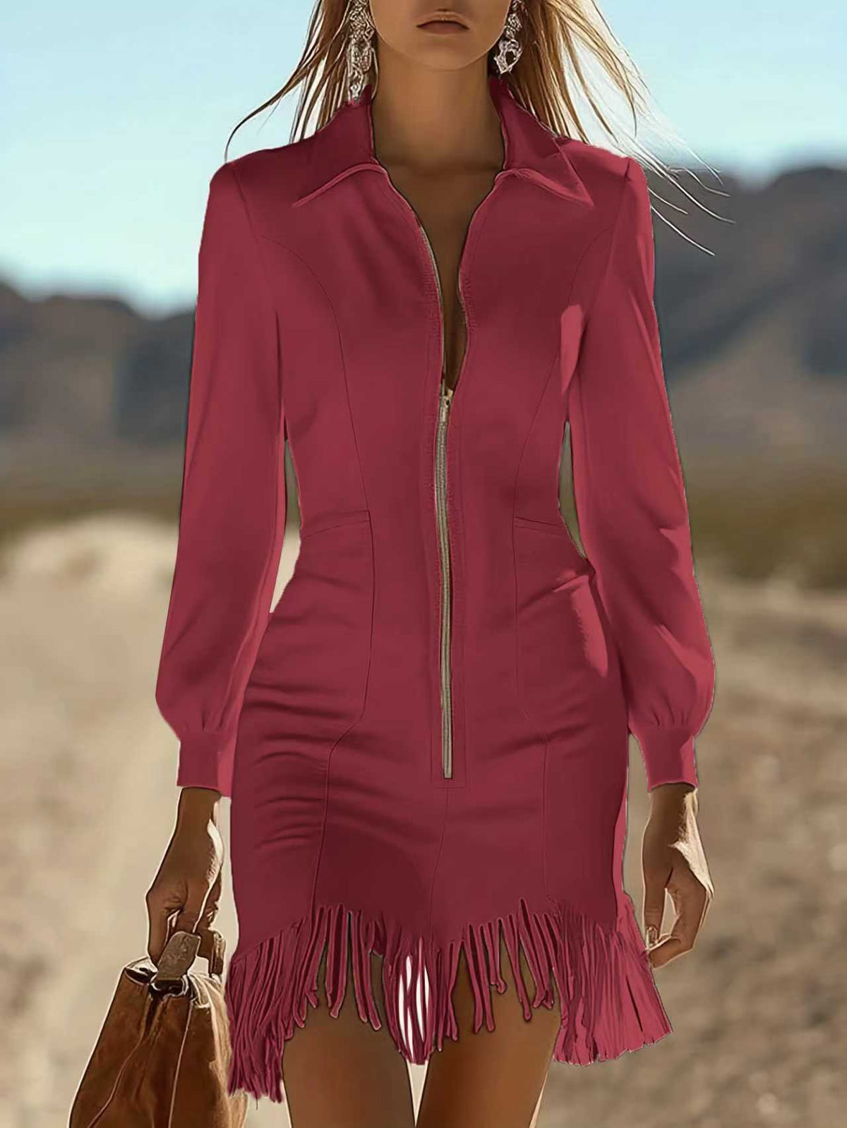 Miss Velora Sierra Dress in Wine Red