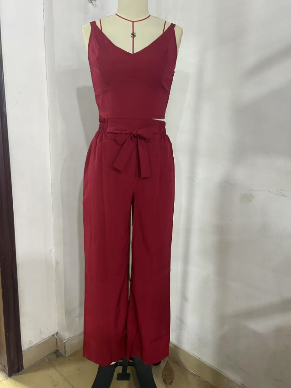 Miss Velora Lucera Pleated Set in Red