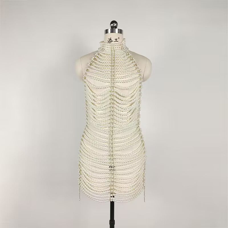 Miss Velora Bianca Beaded Mini Dress, alternate product image 6