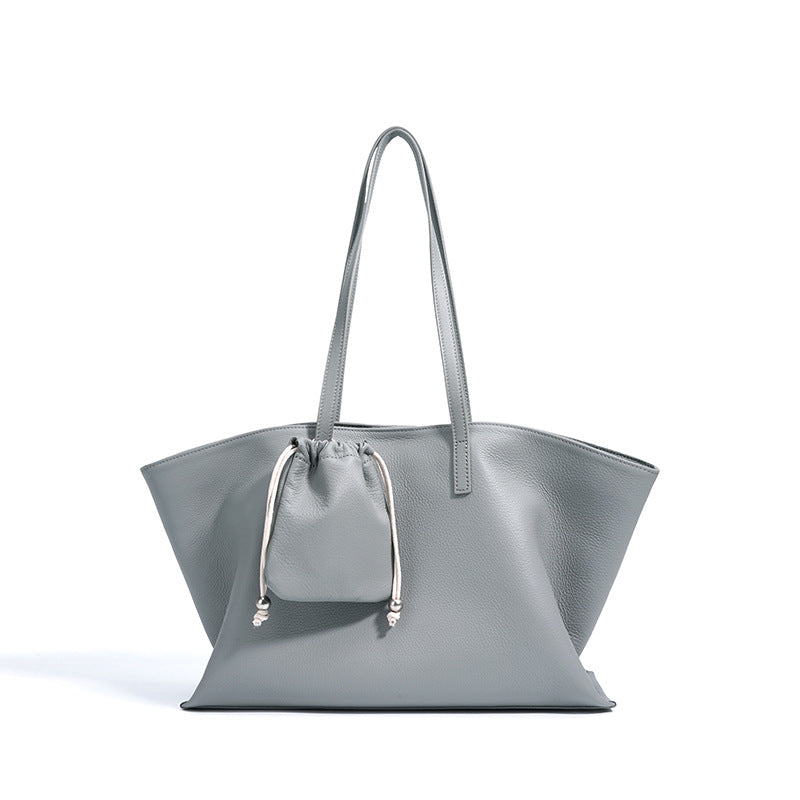 Miss Velora Celeste Leather Tote in Gray