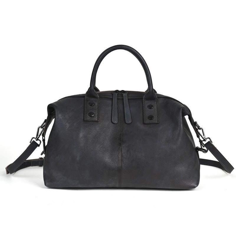 Miss Velora Valentina Leather Handbag in Black