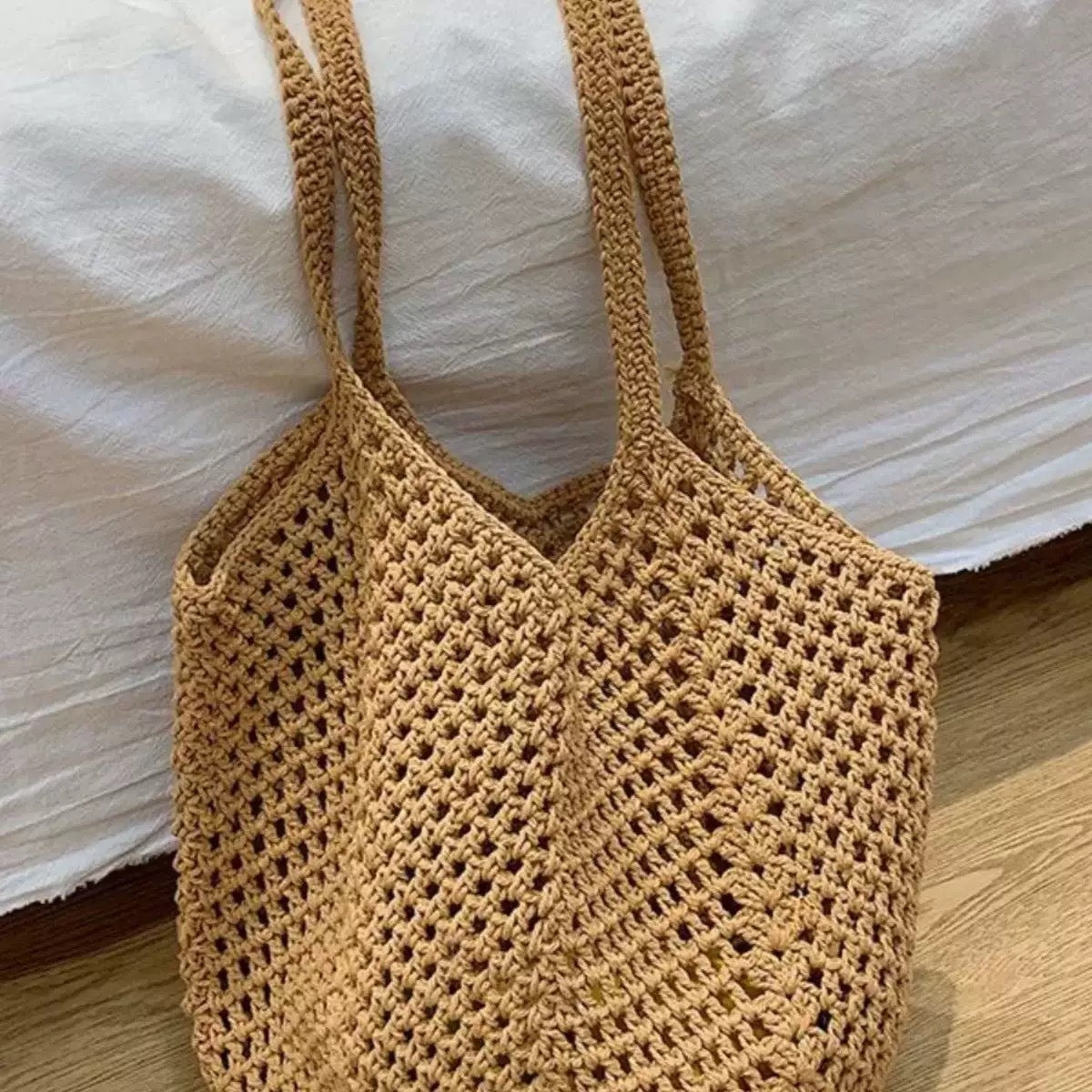 Miss Velora Siena Woven Tote in Khaki