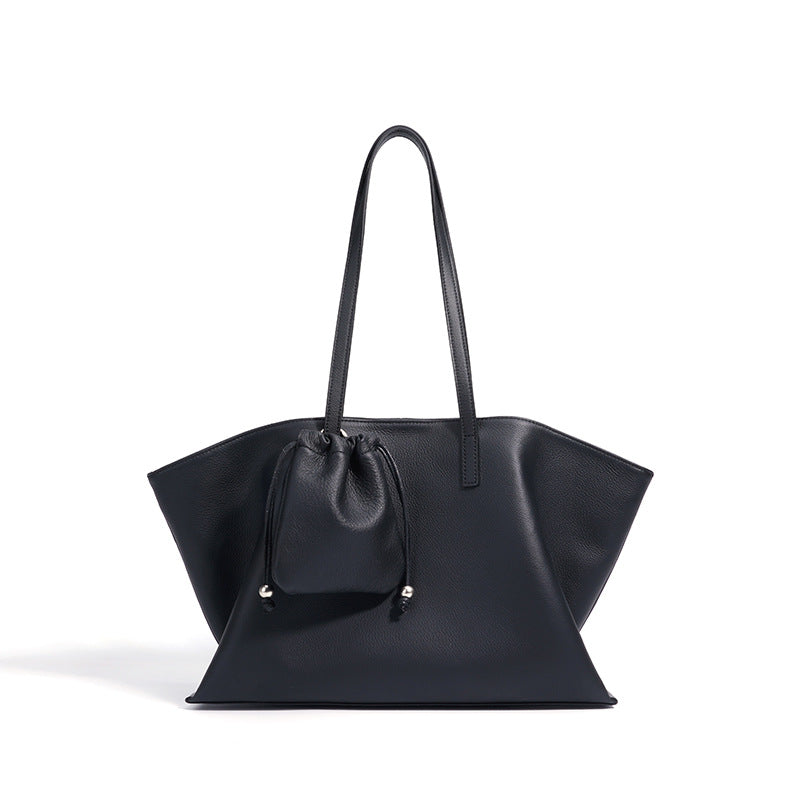 Miss Velora Celeste Leather Tote in Black