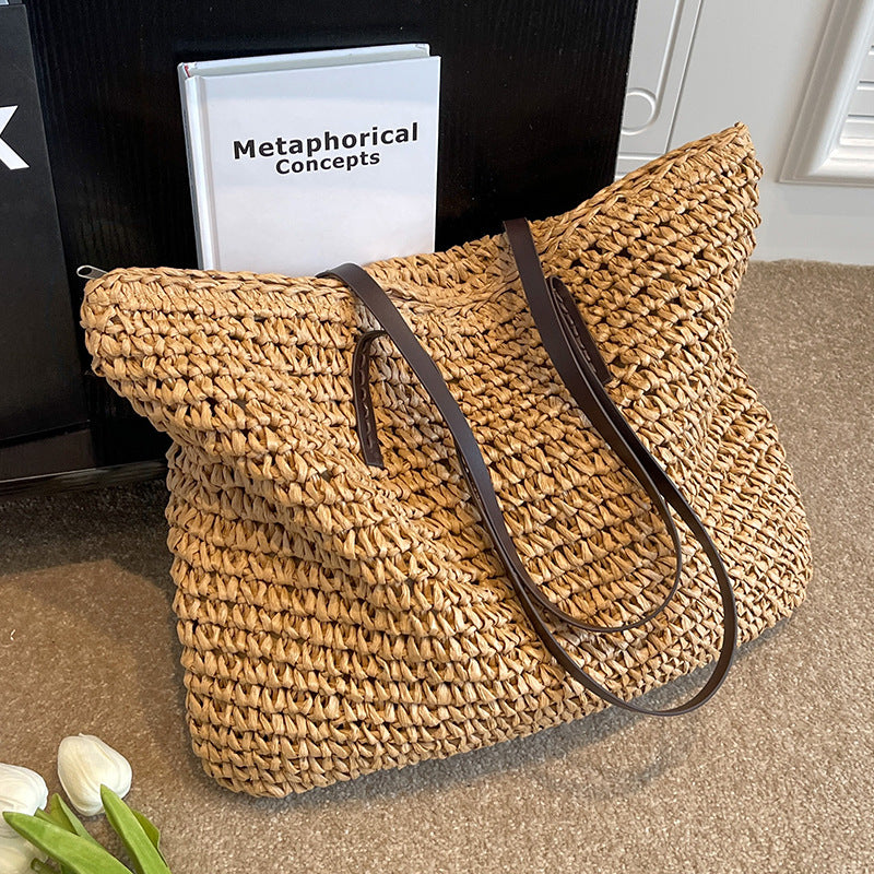 Miss Velora Marbella Woven Tote in Brown