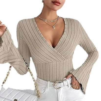 Miss Velora Leyla Ribbed Bell-Sleeve Top, alternate product image 7