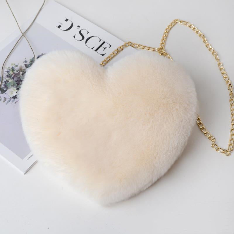 Miss Velora Eros Heart Bag in Off white