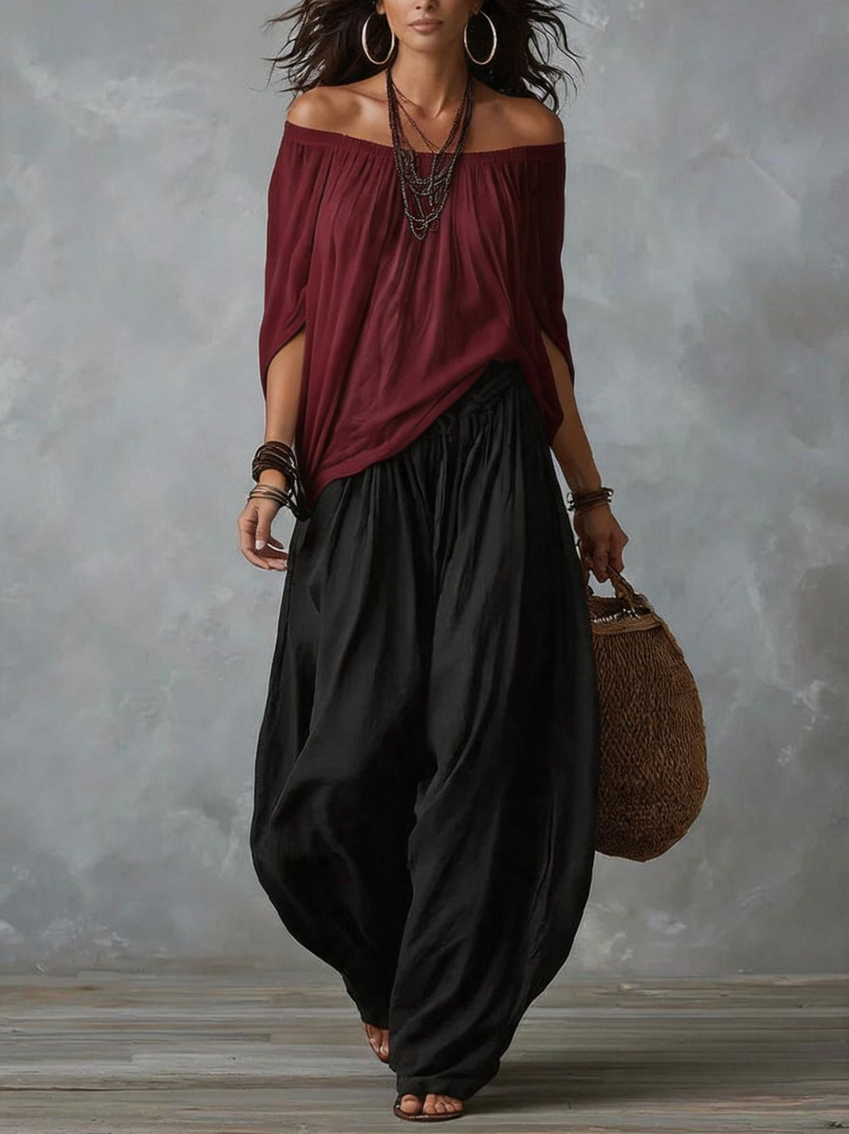 Miss Velora Isadora Set in Wine Red