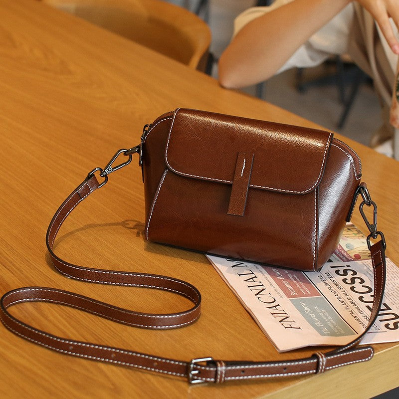 Miss Velora Aurea Leather Crossbody in Coffee