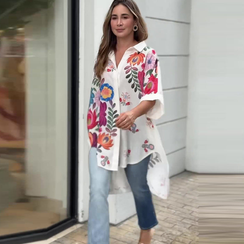 Miss Velora Alba Floral Long Shirt, alternate product image 2